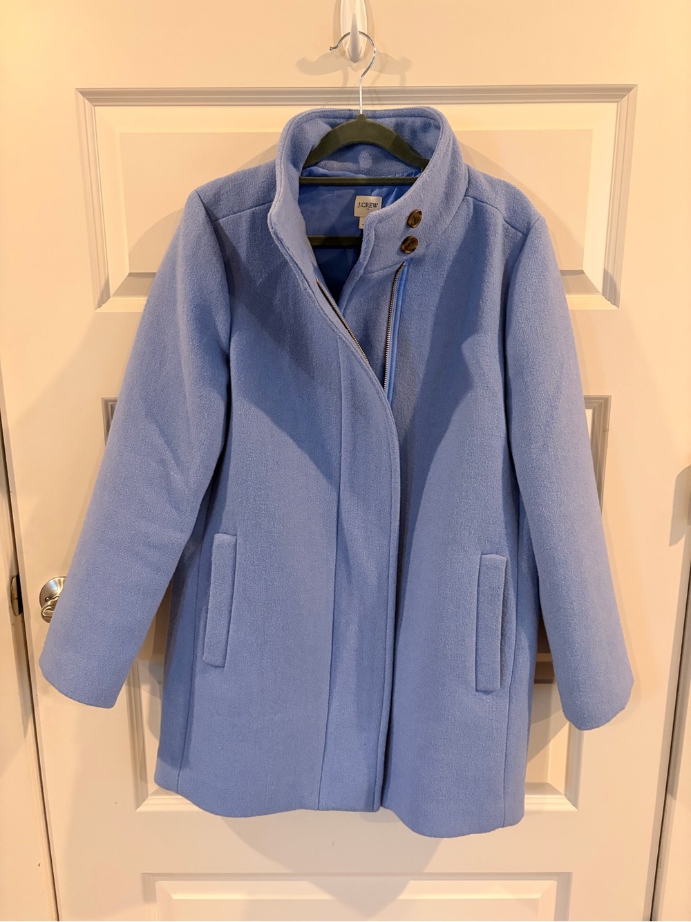 J. Crew Powder Blue Wool-Blend Pea Coat